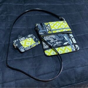 Vera Bradley Baroque Pattern Handbag and ID Wallet Set